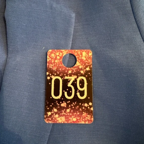 Loft Women Linen Suit Set Blazer Pant Size 8 Wide Leg Coastal Career Luxe Blue - Picture 8 of 8